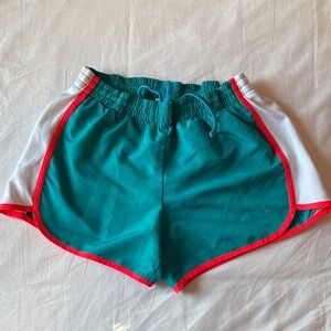 Retro Teal and Hot Pink Women's Athletic Running Shorts